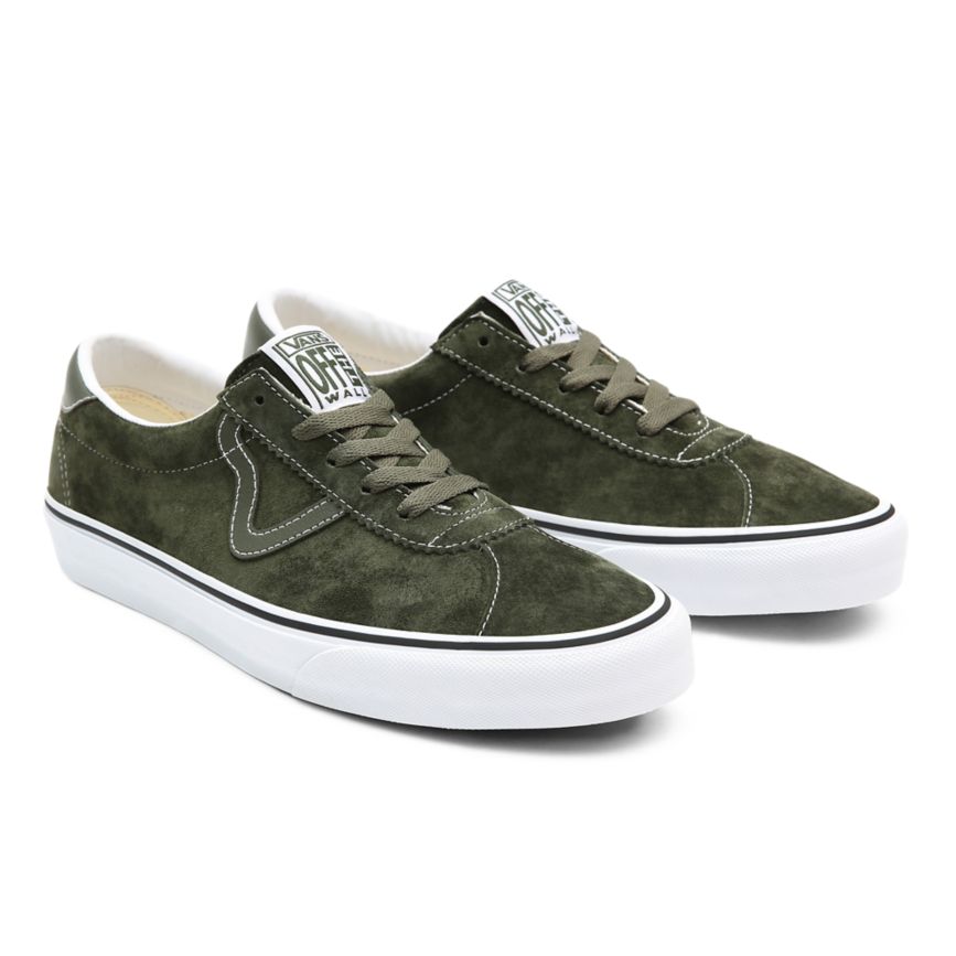 Vans Pig Suede Sport Dam Olivgröna/Vita - Vans Låga Skor Online (DIPMX8976)